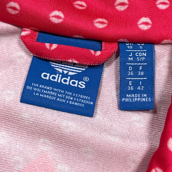 Adidas Originals Firebird Lips Kisses Pink Striped Track Jacket Womens Small - Picture 7 of 12